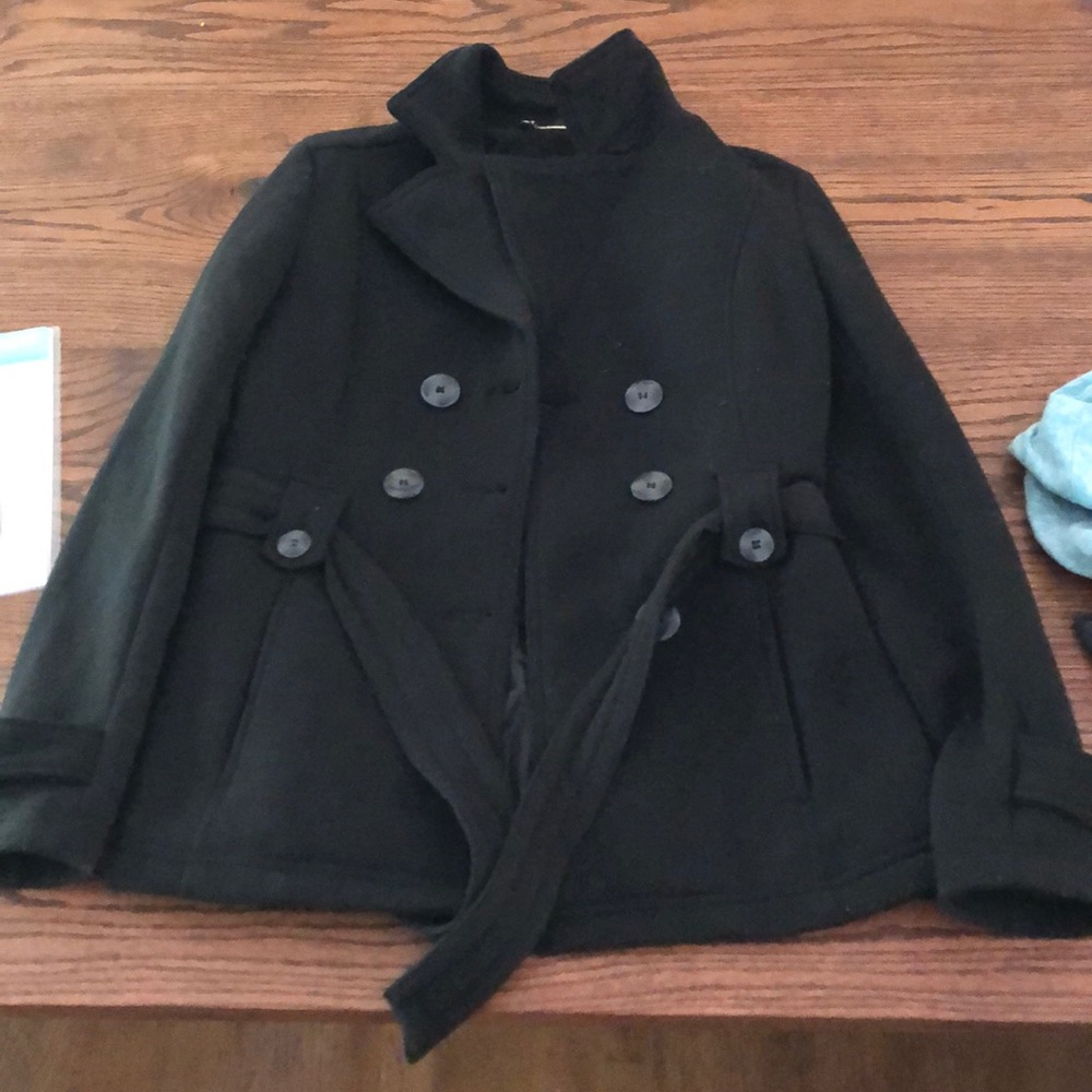 Joujou black pea coat